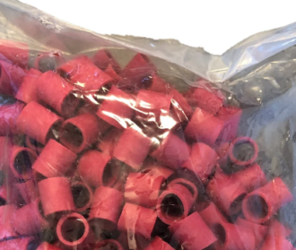 Forside 14 Hummerstrikk - 100pk - Rød - S/XS - 15 mm