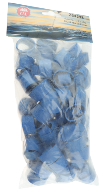 Hummerstrikk - 100 pk - Blå - M/L - 25 mm