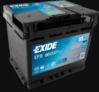 EXIDE EFB STARTBATTERI 12V 55AH (207x175x190mm) +Høyre
