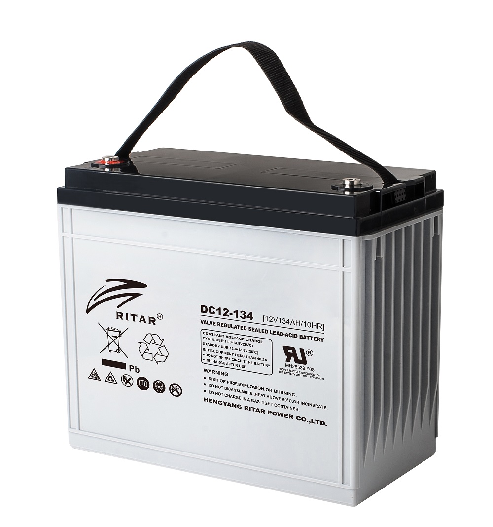 RITAR AGM Deep Cycle Batteri 12V 134AH C10 (340x173x280mm) +venstre 1 RITAR AGM Deep Cycle Batteri 12V 134AH C10 (340x173x280mm) +venstre