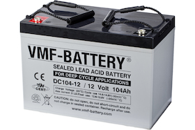 VMF AGM Batteri 12V 104AH (Tilsvarer Ritar DC12-100S) 1 VMF AGM Batteri 12V 104AH (Tilsvarer Ritar DC12-100S)