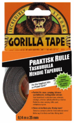 Gorilla Tape - Handy Roll Sort - 25 mm - 9,14 meter - Bilde 2