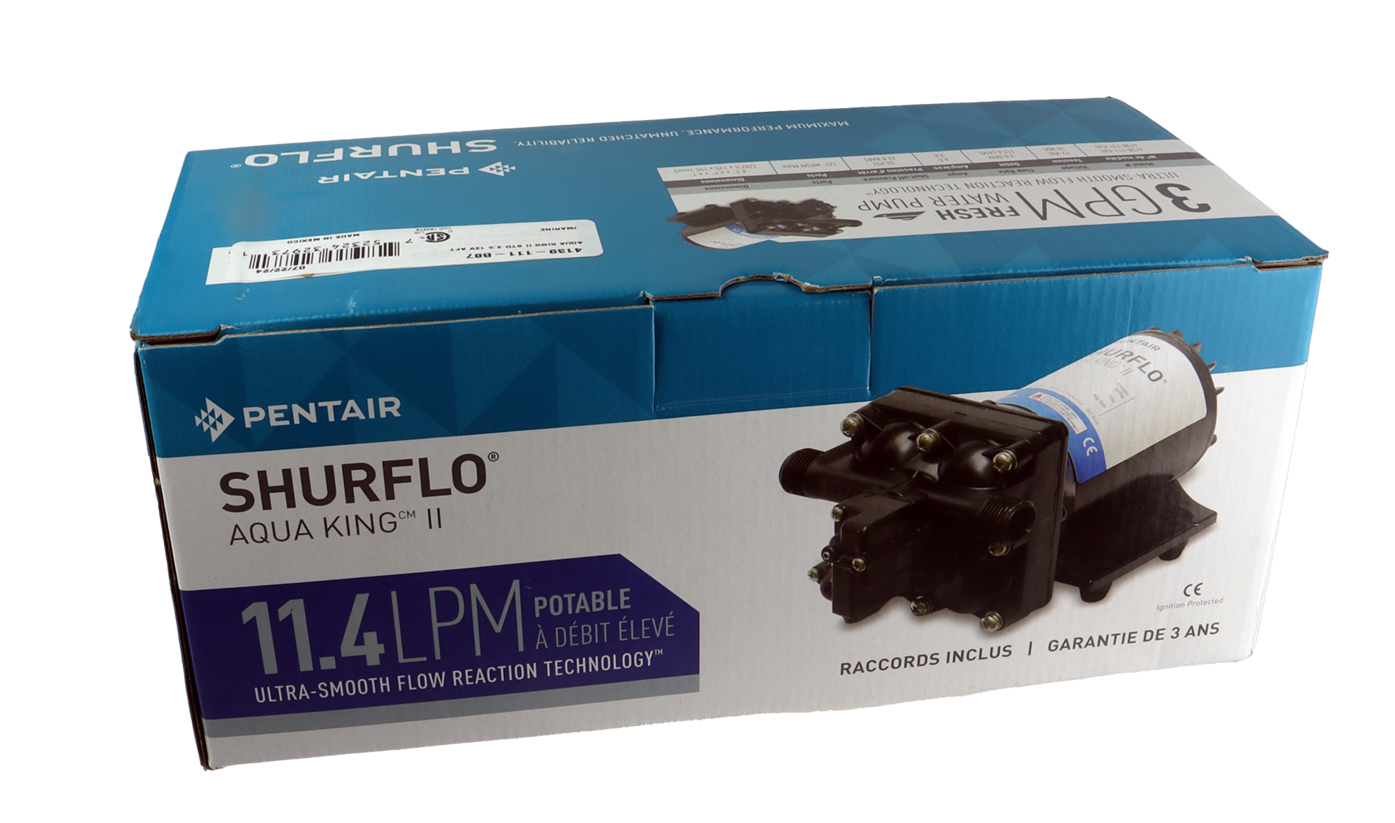 Trykkvannspumpe - 12V - 3,8 bar - 11,3 l/min 1 Trykkvannspumpe - 12V - 3,8 bar - 11,3 l/min