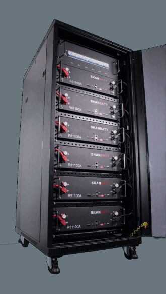 SKANBATT Kabinett/batteriskap for lithium rackmoduler 3U