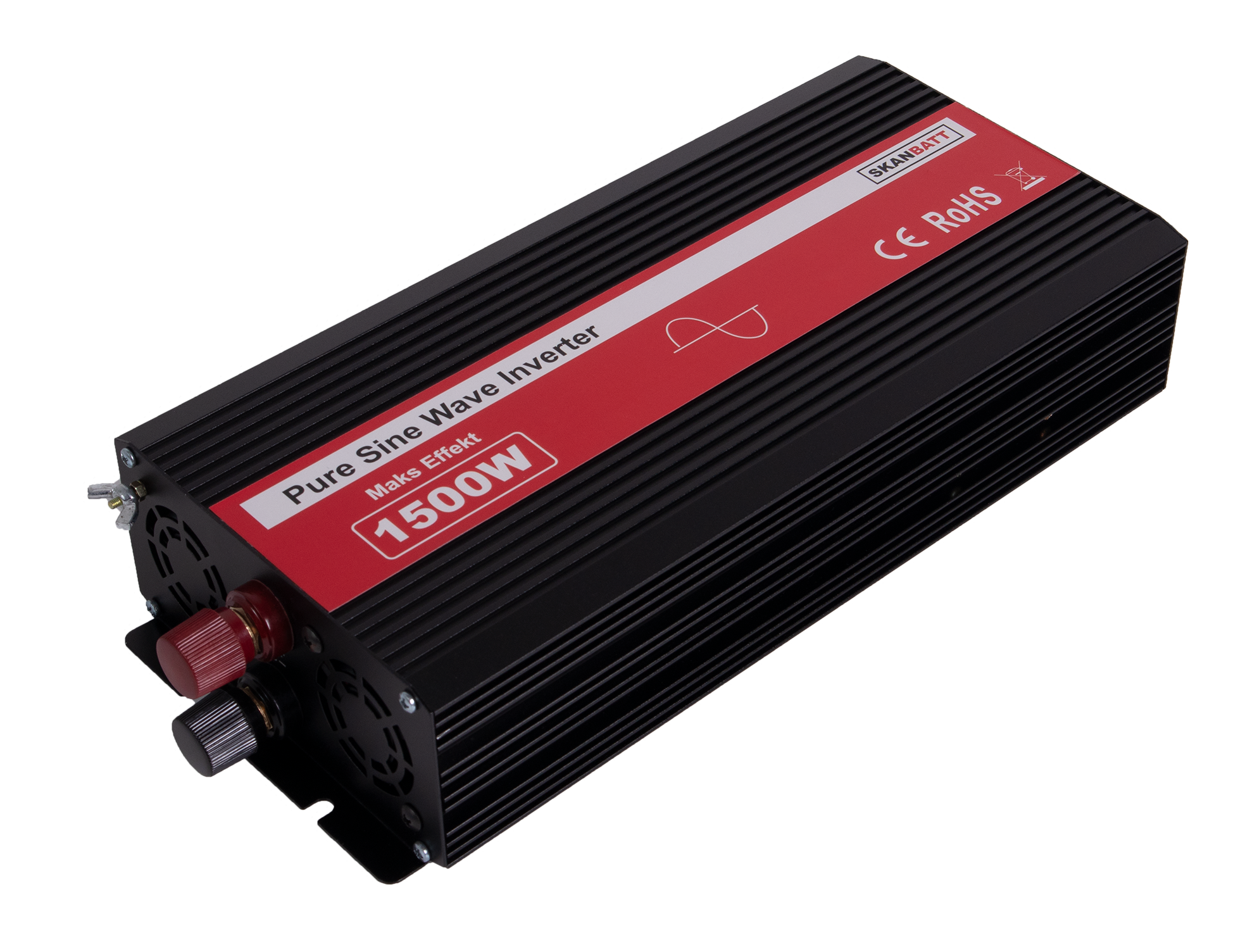 SKANBATT Inverter 12V 1500W Ren Sinus m/Kablet Fjernkontroll