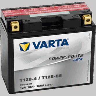 VARTA AGM MC Batteri 12V 10AH 160CCA (151x70x131mm) +venstre T12B-BS (T12B-4)