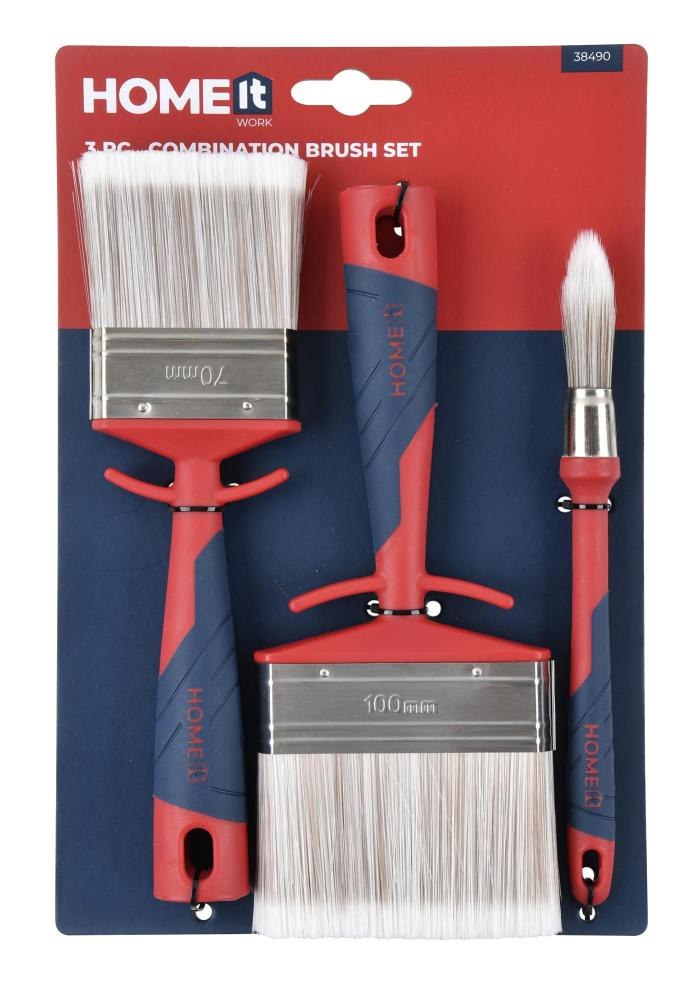 HOME It Penselsett Utendørs 3pk - Flat 70mm - Flat 100mm - Rund 18mm 1 HOME It Penselsett Utendørs 3pk - Flat 70mm - Flat 100mm - Rund 18mm