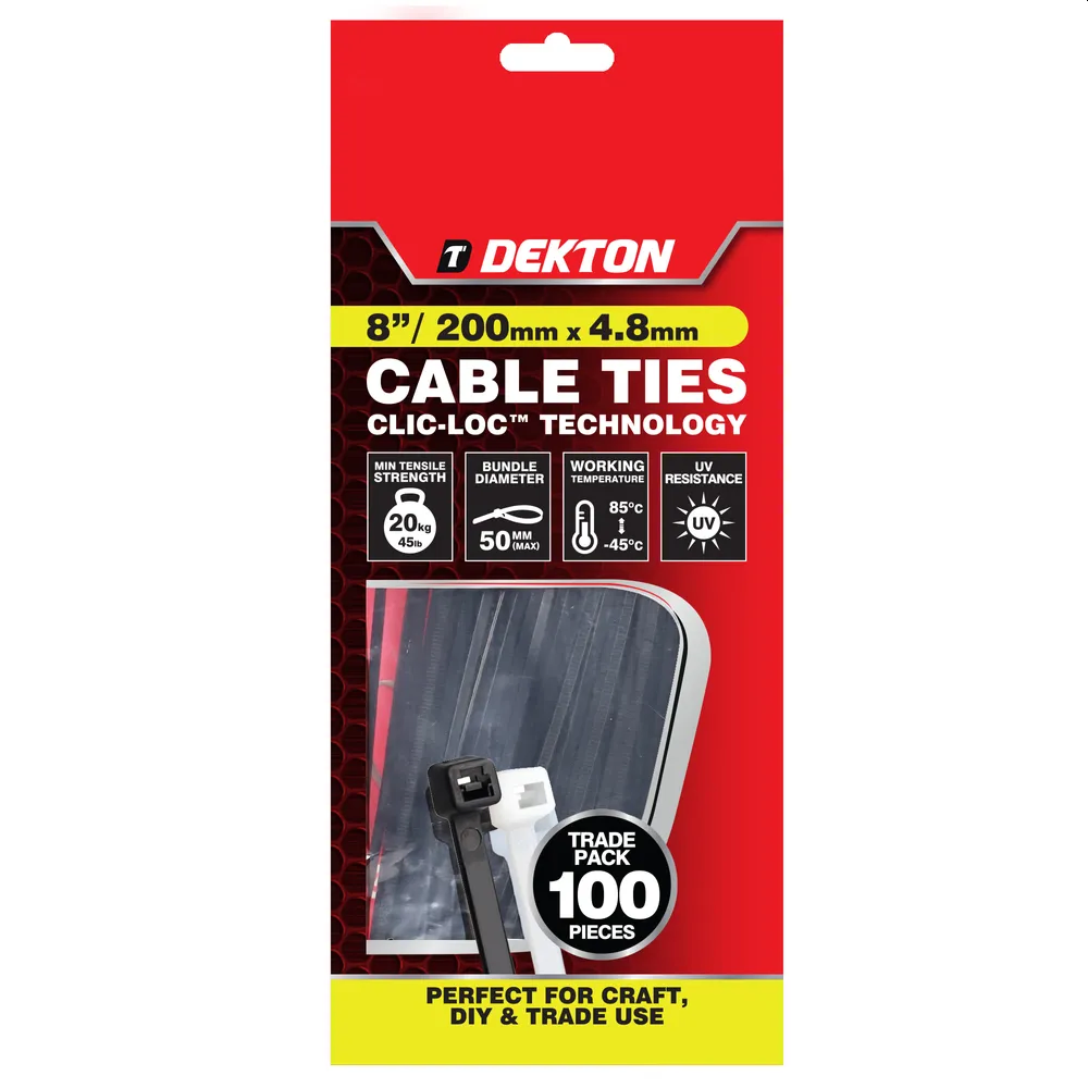 Strips sort 4,8x200mm 100stk - uV - 20kg - 50mm Ø 3 Strips sort 4,8x200mm 100stk - uV - 20kg - 50mm Ø - Bilde 3