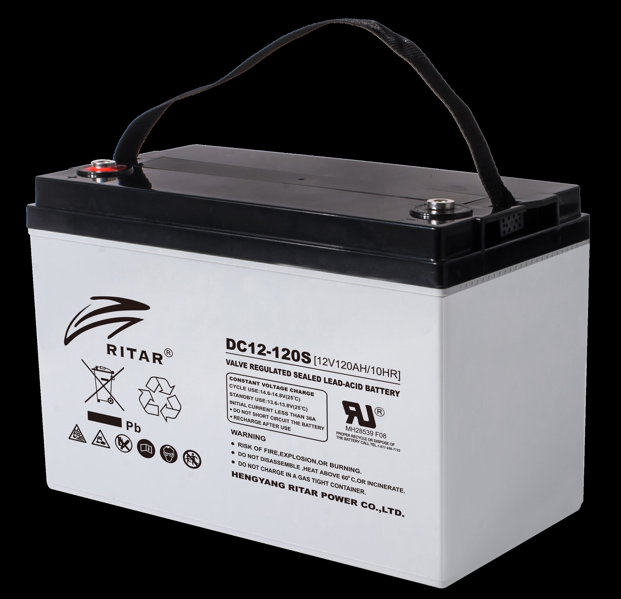 RITAR AGM Deep Cycle Batteri 12V 120AH C10 (328x172x222mm) +venstre 1 RITAR AGM Deep Cycle Batteri 12V 120AH C10 (328x172x222mm) +venstre