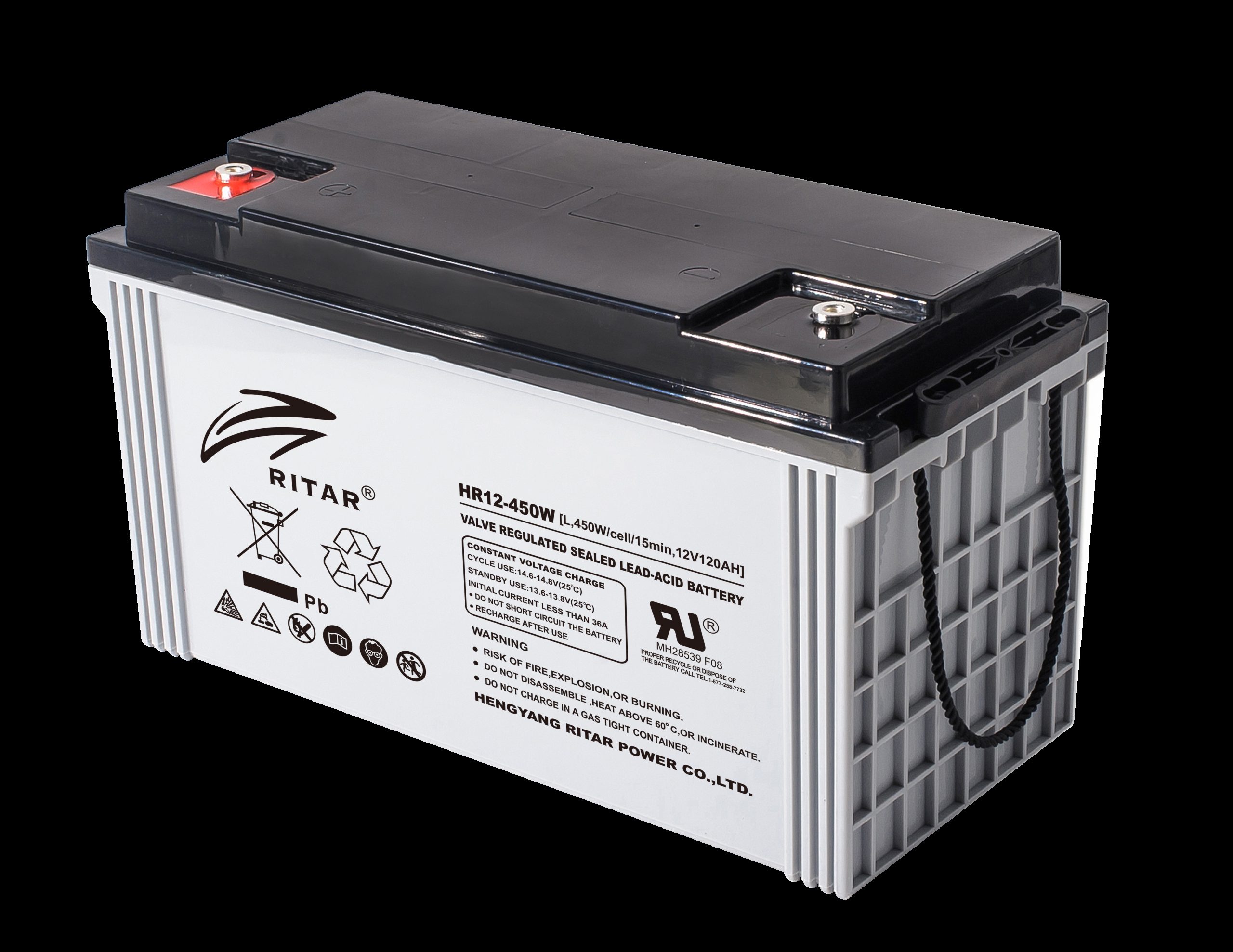 RITAR High Rate AGM Batteri 12V 120AH (407x177x225mm) M8 1 RITAR High Rate AGM Batteri 12V 120AH (407x177x225mm) M8