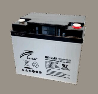 RITAR AGM Deep Cycle Batteri 12V 45AH (197x165x169mm) +høyre