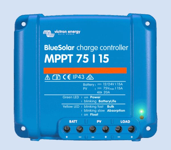 VICTRON Blue Solar MPPT 75/15 u/blåtann