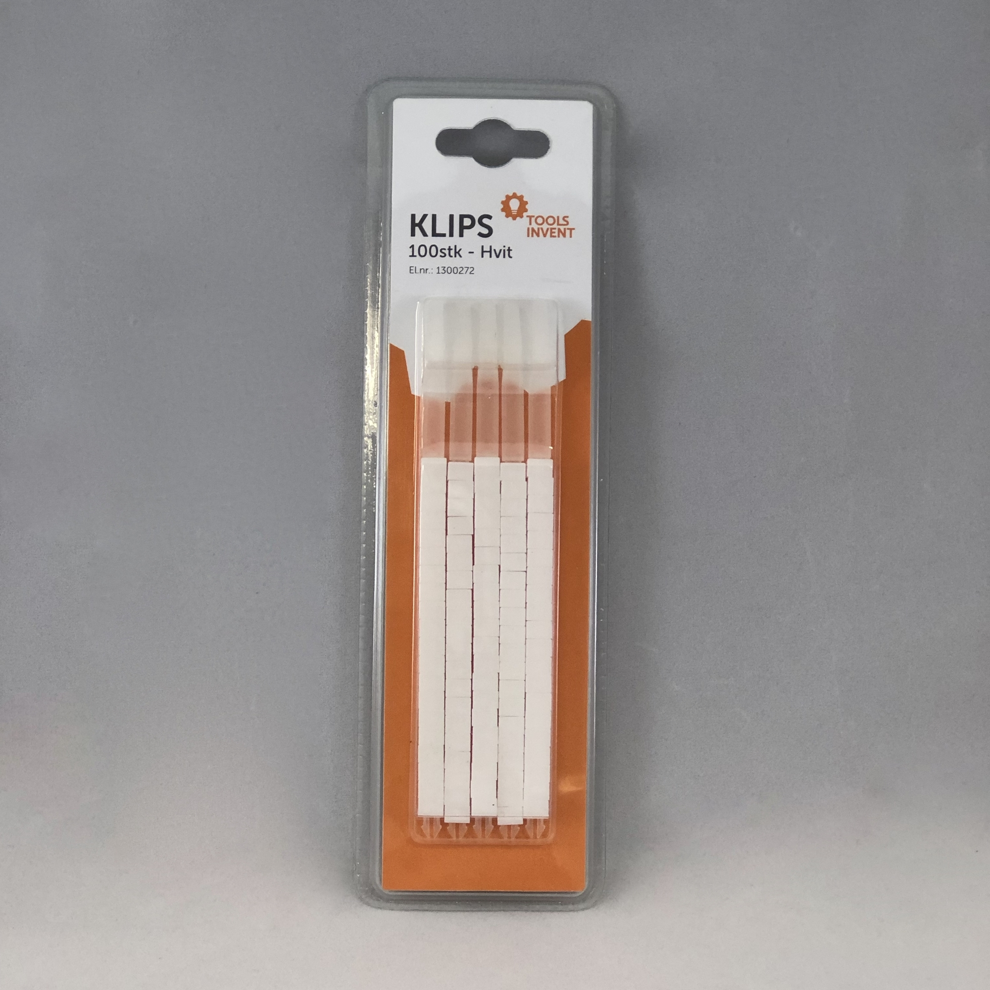 Toolsinvent - Strips Klips - 100stk - Refill - Hvit - 12m