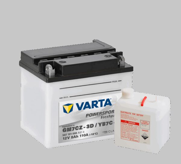 VARTA MC Batteri 12V 7AH 110CCA (130x90x114mm) +høyre YB7C-A (508101)