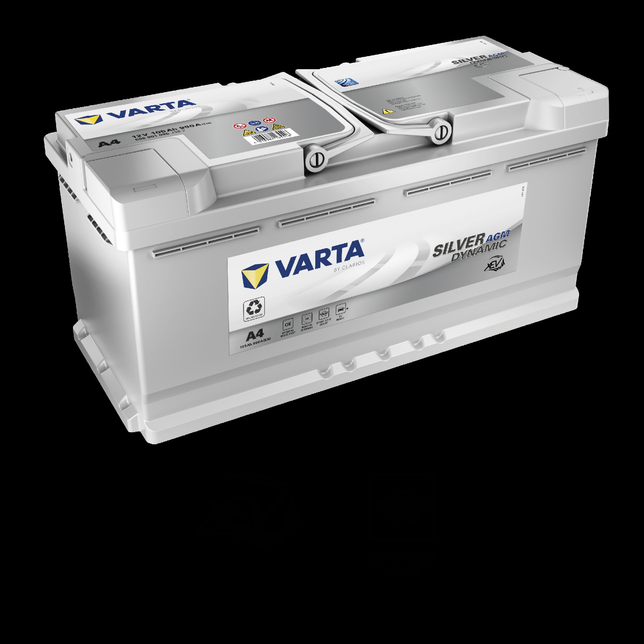 VARTA Silver Dynamic AGM Batteri 12V 105AH 950CCA (394x175x190/190mm) +høyre A4 1 VARTA Silver Dynamic AGM Batteri 12V 105AH 950CCA (394x175x190/190mm) +høyre A4