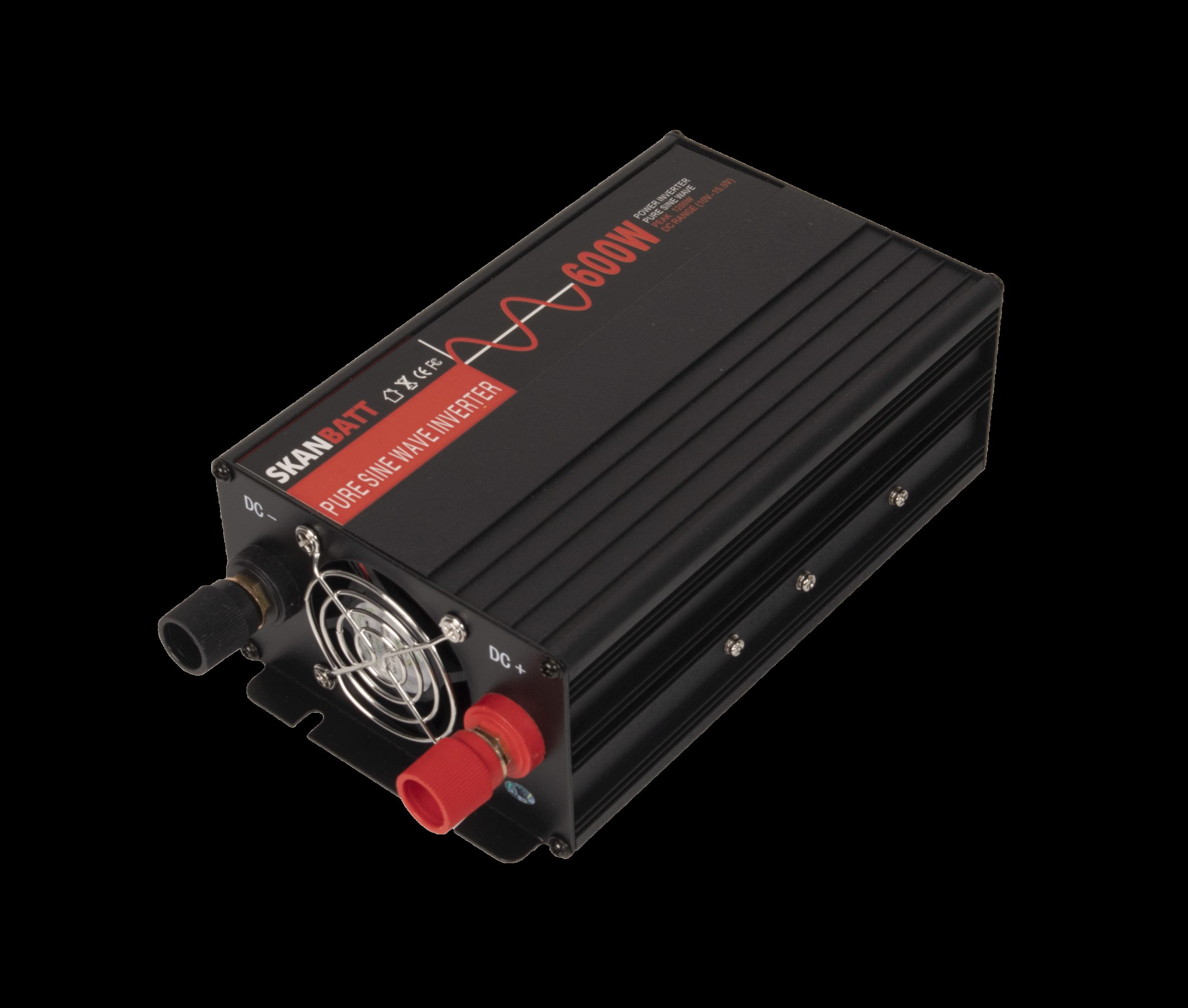 SKANBATT Inverter 12V 600W (1200W) Slim Ren Sinus Rev.2 1 SKANBATT Inverter 12V 600W (1200W) Slim Ren Sinus Rev.2