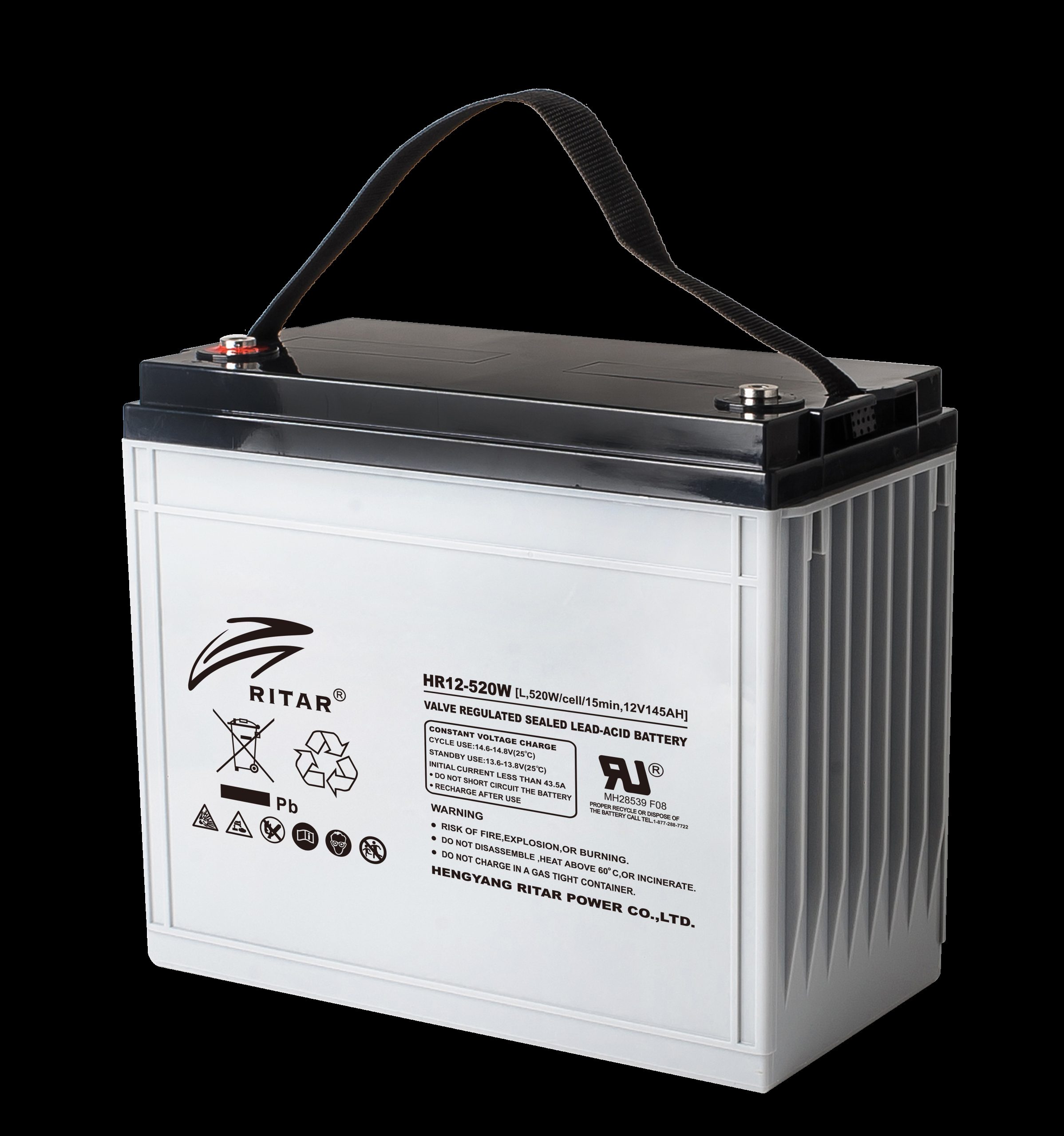 RITAR High Rate AGM Batteri 12V 145AH (340x172x280(287)mm) M8 1 RITAR High Rate AGM Batteri 12V 145AH (340x172x280(287)mm) M8