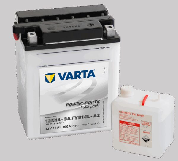 VARTA MC Batteri 12V 14AH 190CCA (135x90x167mm) +høyre YB14L-A2