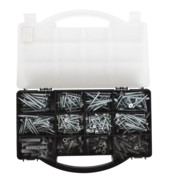 Plugg- og skrueassortement - Sett - 390 Deler