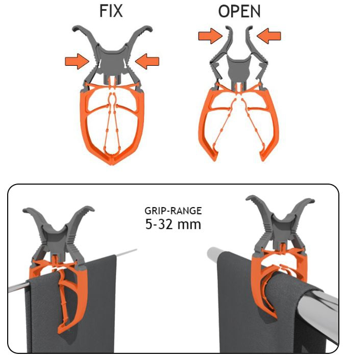 FixClip Klesklype - 6 pk - 5-32mm 2 FixClip Klesklype - 6 pk - 5-32mm - Bilde 2