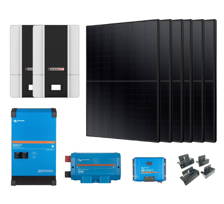 SKANBATT / VICTRON Komplett 230V Offgridpakke Stor 1 SKANBATT / VICTRON Komplett 230V Offgridpakke Stor