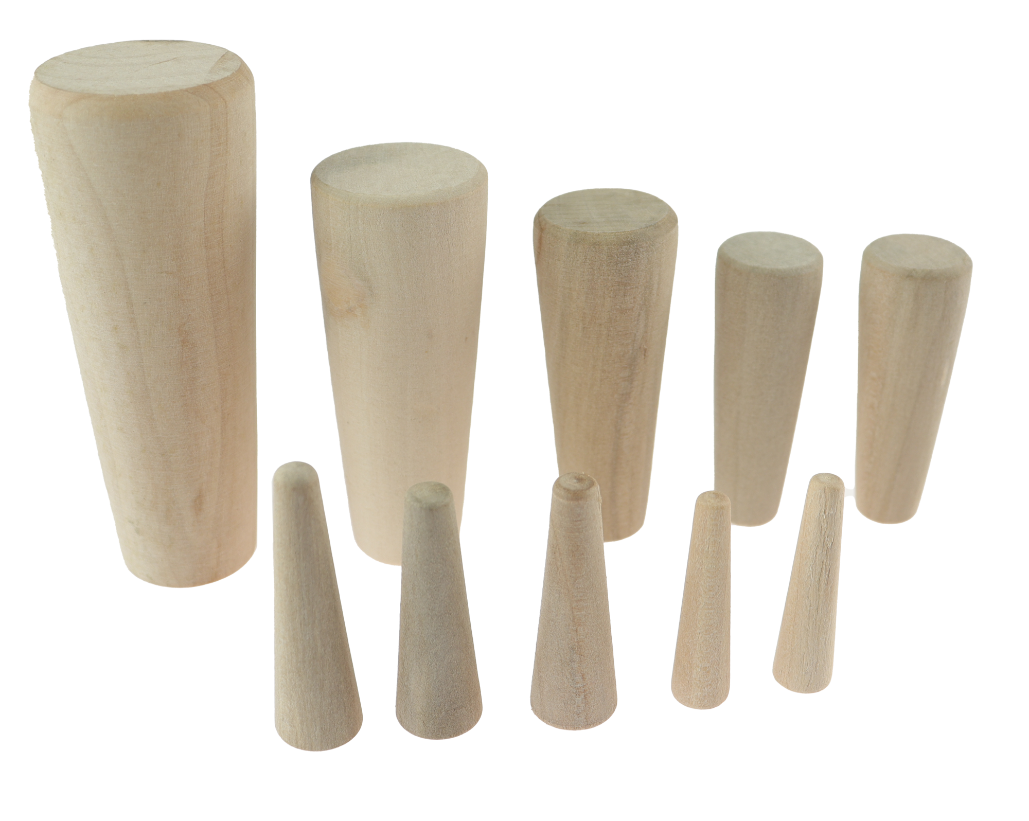 Treplugg koniske - 10 stk - Assortert nødplugg 4-38mm