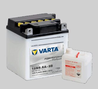 VARTA MC Batteri 12V 5,5AH 58CCA (103x90x114mm) +høyre 12N5,5A-3B