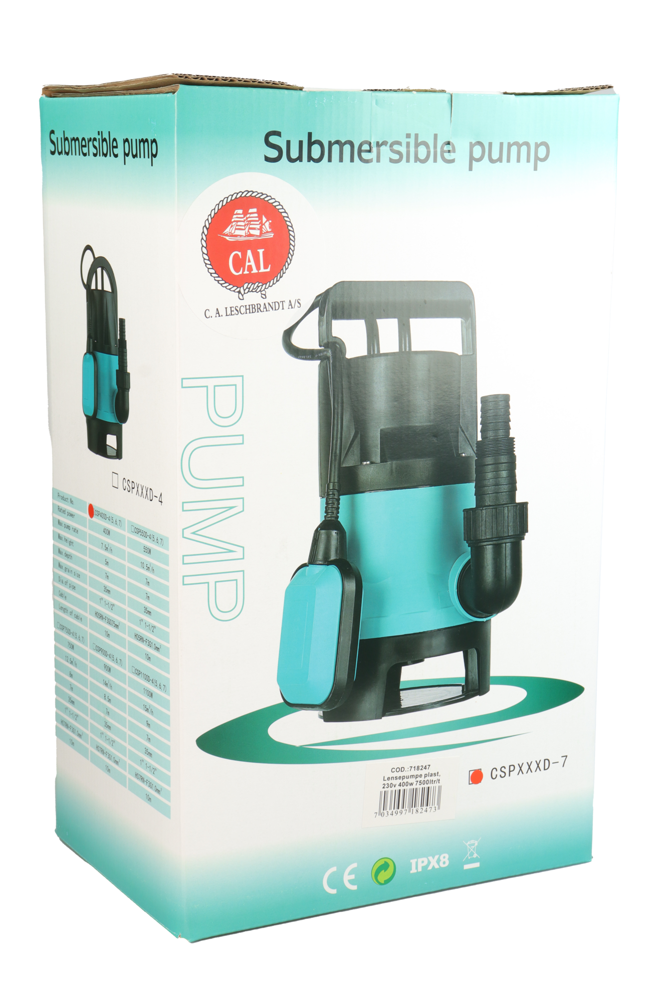 Osean Lensepumpe - 220v - 1981 gph - 7500 l/t 1 Osean Lensepumpe - 220v - 1981 gph - 7500 l/t