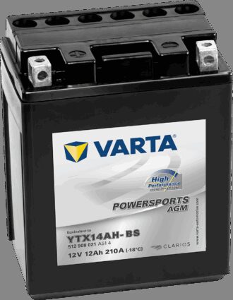 VARTA AGM MC Batteri 12V 12AH 210CCA (134x89x166mm) +venstre YTX14AH-BS