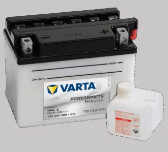 VARTA MC Batteri 12V 4AH 50CCA (121x71x93mm) +høyre YB4L-B