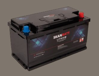 SKANBATT Lithium Batteri 12V 180Ah 150A BMS - Bluetooth - Bobil - 355x176x190mm