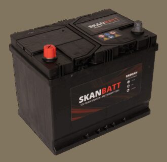 SKANBATT Fritidsbatteri 12V 80AH 600CCA (256x174x205/225mm) +venstre