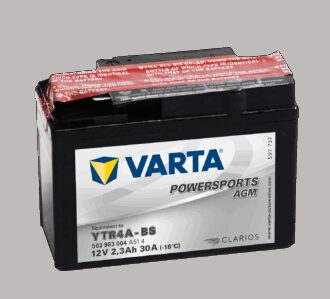 VARTA AGM MC Batteri 12V 2,3AH 30CCA (113x49x85mm) +høyre YTR4A-BS
