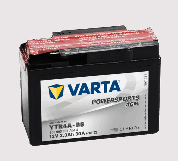VARTA AGM MC Batteri 12V 2,3AH 30CCA (113x49x85mm) +høyre YTR4A-BS