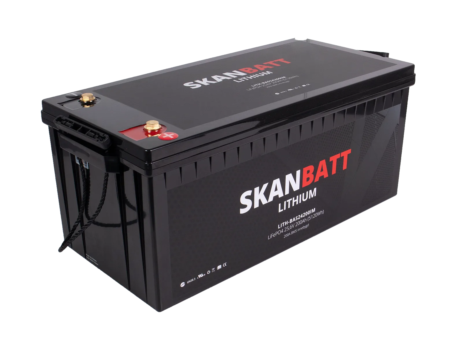 SKANBATT Lithium Batteri 24V 200Ah (LiFePO4) BMS 200A