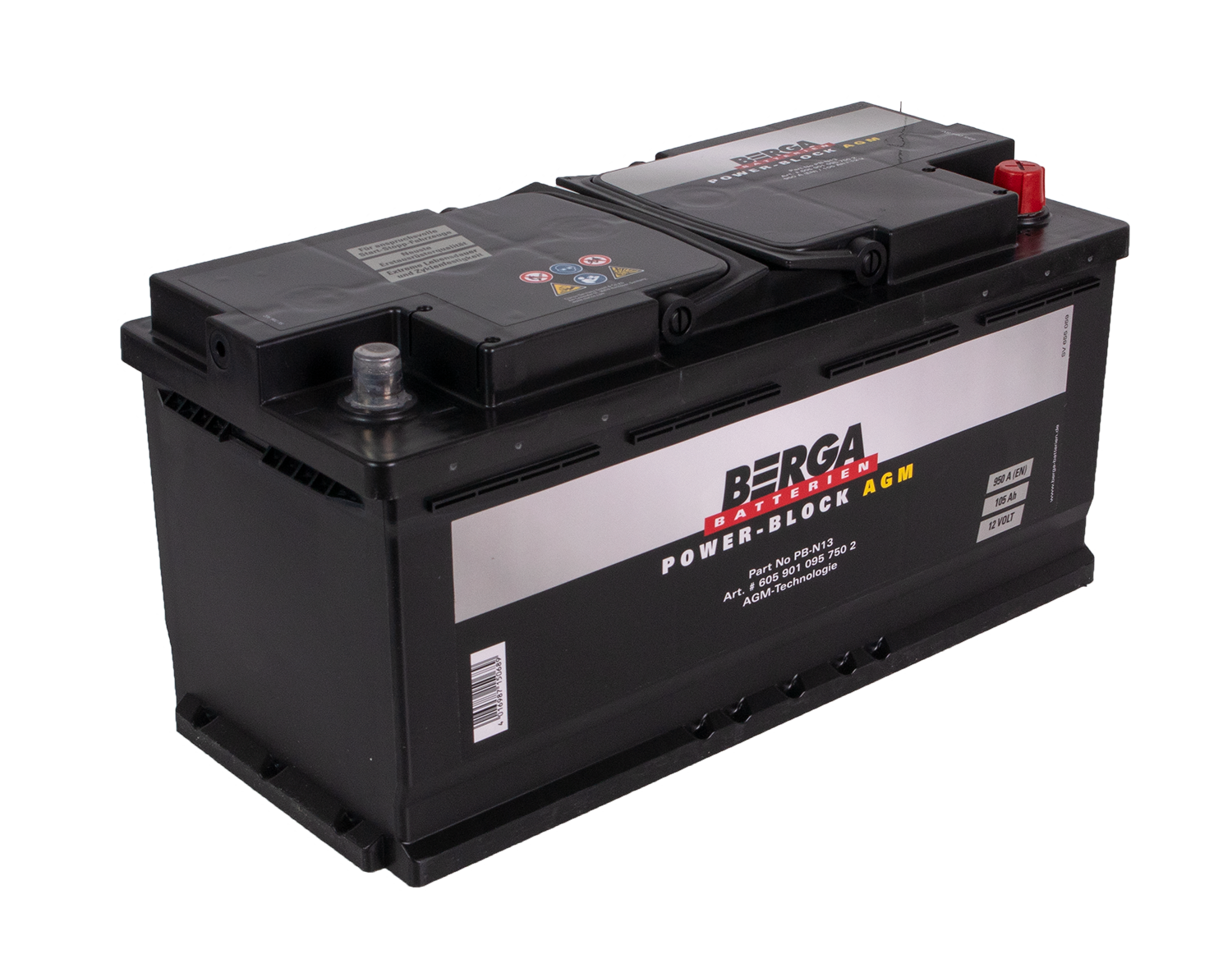 BERGA Power Block AGM 12V 105AH 950CCA (394/175/190mm) 1 BERGA Power Block AGM 12V 105AH 950CCA (394/175/190mm)