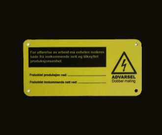 Skilt - Dobbelt mating, kabelskap