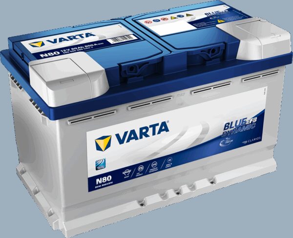 VARTA Blue Dynamic EFB Batteri 12V 80AH 730CCA (315x175x190/190mm) +høyre N80