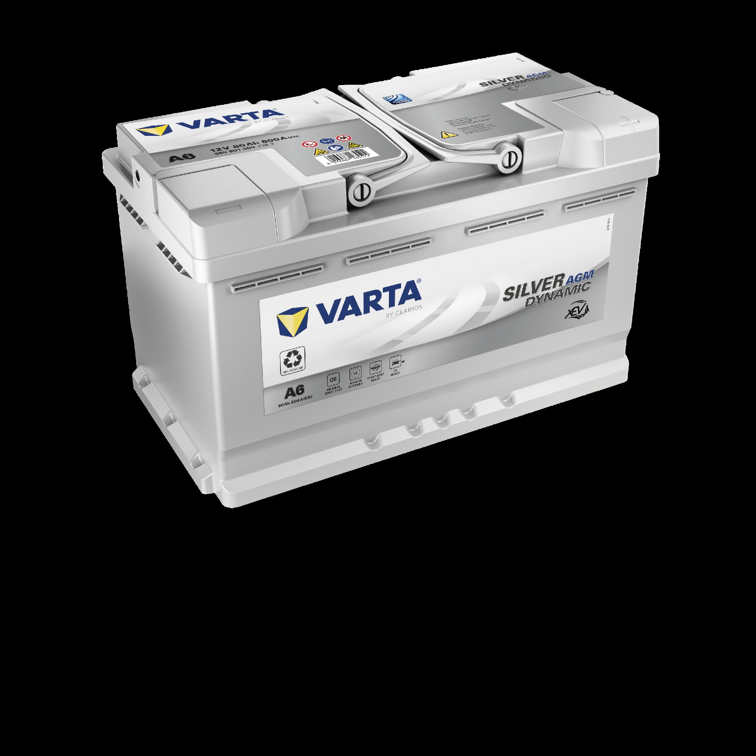 VARTA Silver Dynamic AGM Batteri 12V 80AH 800CCA (315x175x190/190mm) +høyre A6 1 VARTA Silver Dynamic AGM Batteri 12V 80AH 800CCA (315x175x190/190mm) +høyre A6