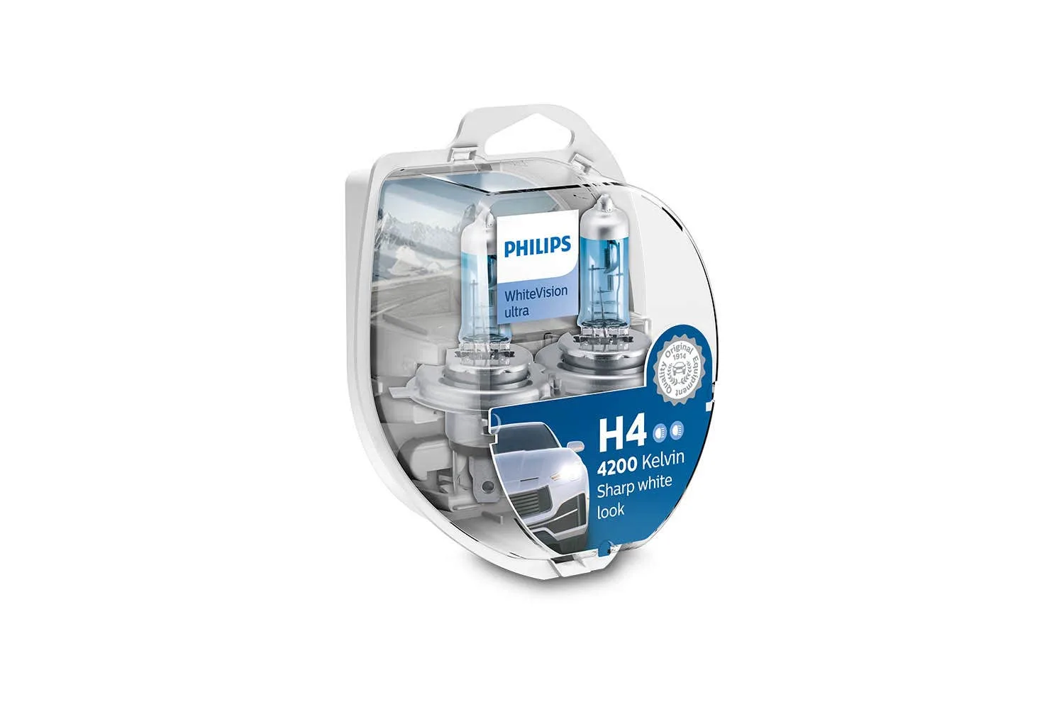 Philips H4 WhiteVision Ultra Halogen pæresett - Bilde 1
