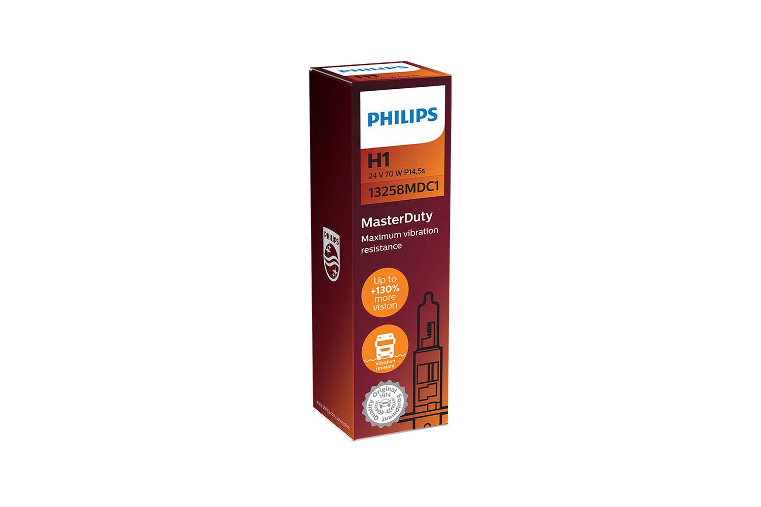 Philips H1 MasterDuty Halogen pære 1 Philips H1 MasterDuty Halogen pære