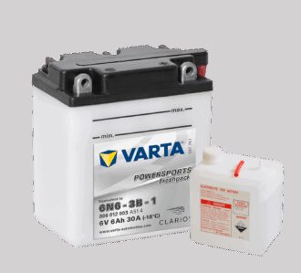 VARTA MC Batteri 6V 6AH 30CCA (100x57x110mm) +høyre 6N6-3B-1
