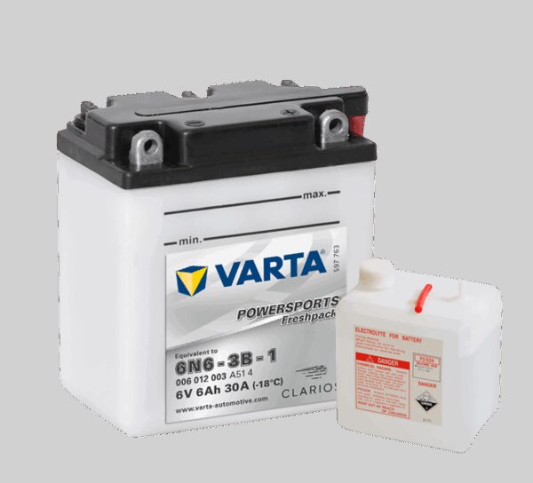 VARTA MC Batteri 6V 6AH 30CCA (100x57x110mm) +høyre 6N6-3B-1