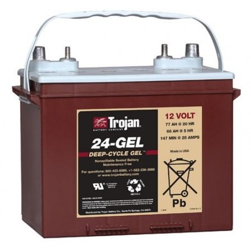 TROJAN GEL Deep Cycle Traksjonsbatteri 12V 77Ah (277x168x235mm) +venstre 1 TROJAN GEL Deep Cycle Traksjonsbatteri 12V 77Ah (277x168x235mm) +venstre