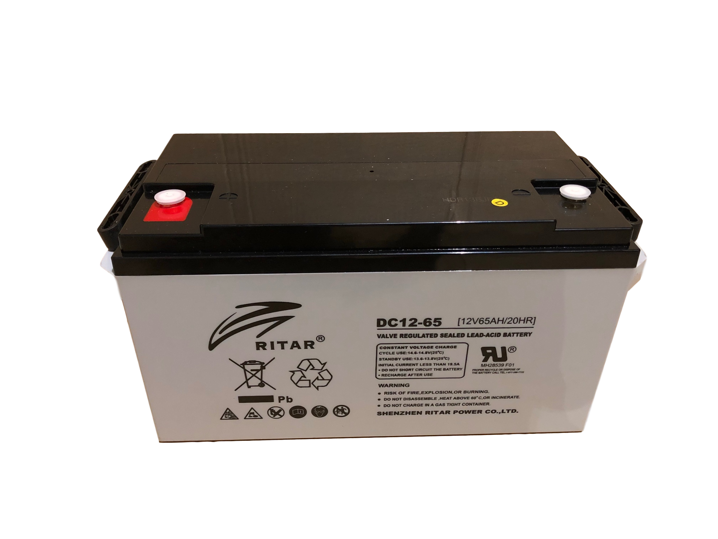 RITAR AGM Deep Cycle Batteri 12V 65AH (350x167x180mm) +venstre (RA12-65) 1 RITAR AGM Deep Cycle Batteri 12V 65AH (350x167x180mm) +venstre (RA12-65)