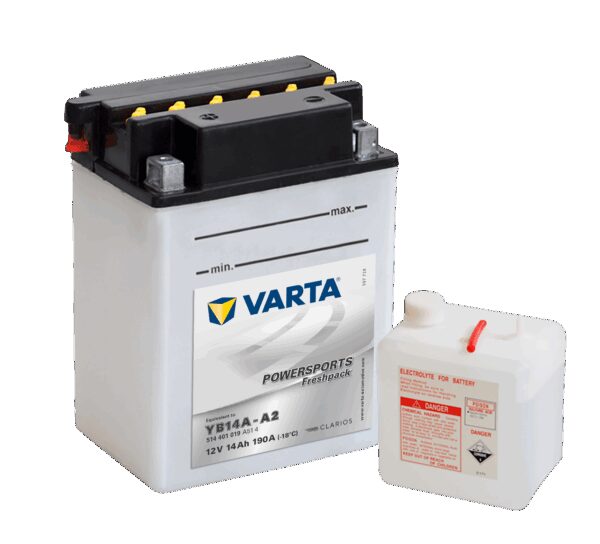 VARTA MC Batteri 12V 14AH 190CCA (134x89x176mm) +venstre YB14A-A2