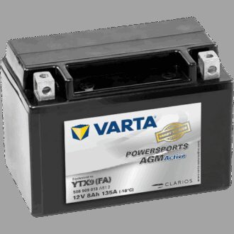 VARTA AGM MC Batteri 12V 8AH 135CCA (151x87x106mm) +venstre YTX9 (FA)