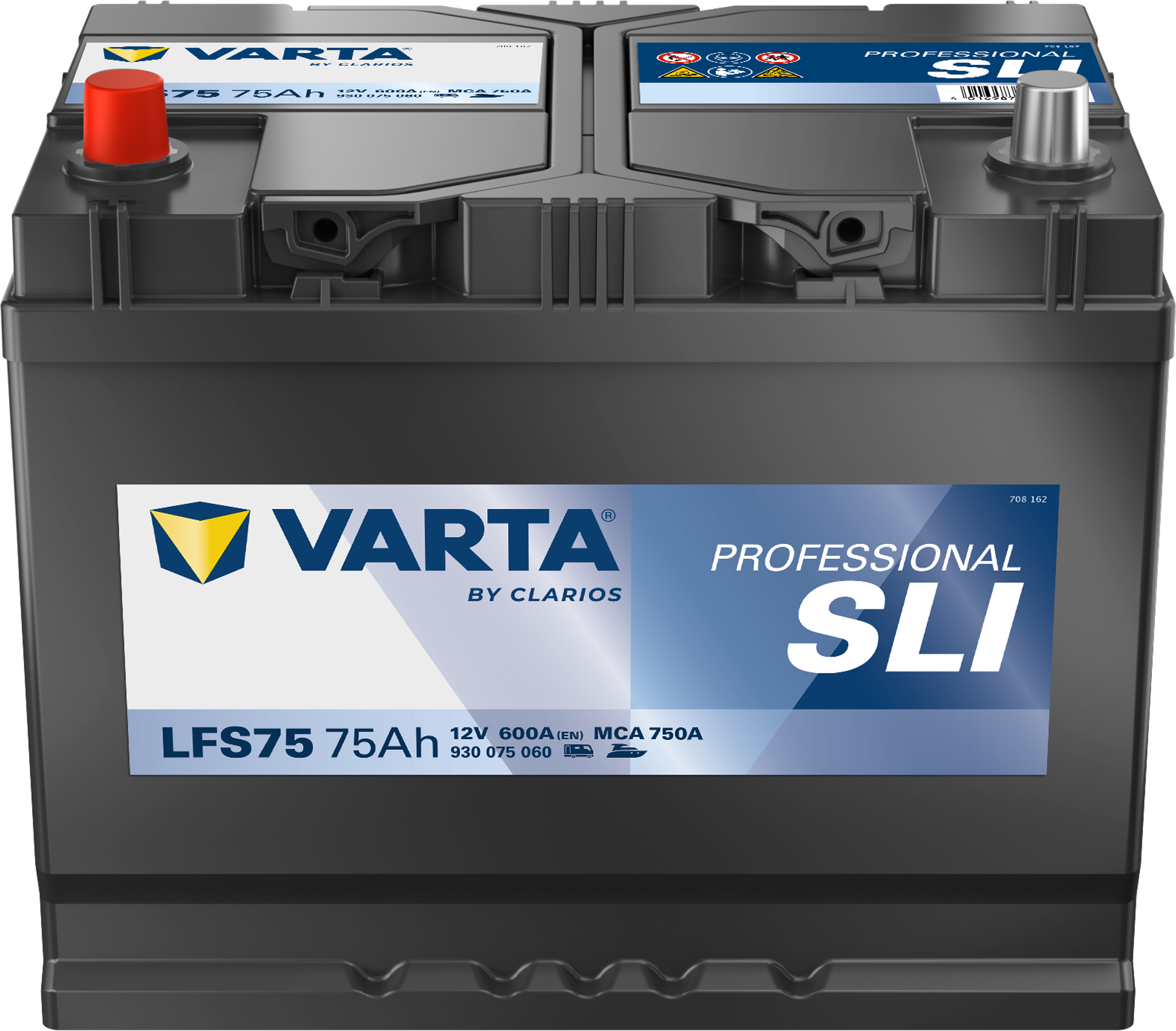 VARTA Fritidsbatteri 12V 75AH 600CCA (260x175x225mm) +venstre LFS75 (812071)