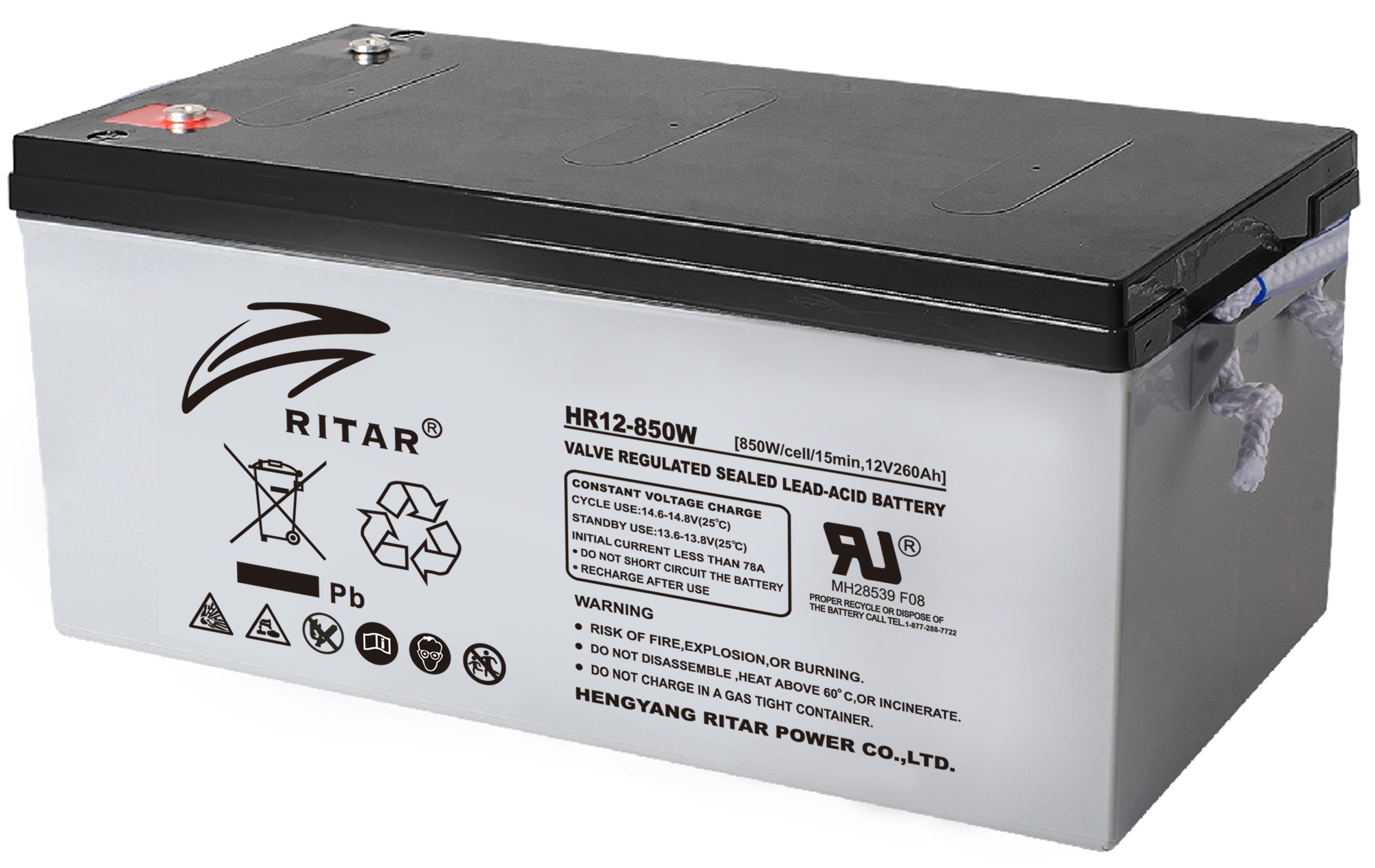 RITAR High Rate AGM Batteri 12V 260AH (521x268x225) M8 1 RITAR High Rate AGM Batteri 12V 260AH (521x268x225) M8