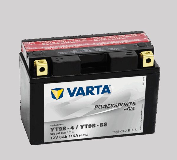 VARTA AGM MC Batteri 12V 8AH 115CCA (149x70x105mm) +venstre YT9B-BS  (509902)